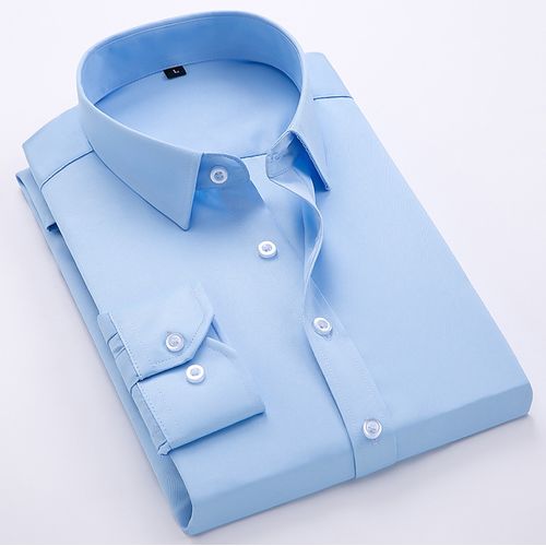 Corporate men's blue shirt on white background